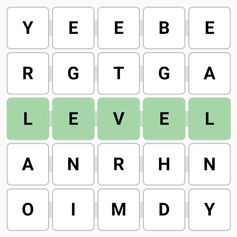 Smartle word grid highlighting showing horizontal word direction