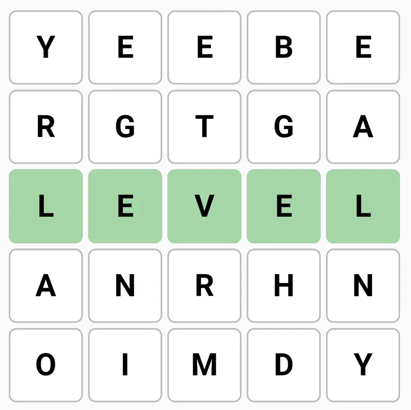Smartle word grid highlighting before the redesign